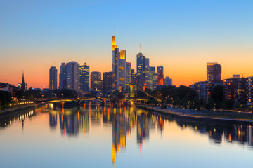 Frankfurt am Main at dusk - obrazy, fototapety, plakaty