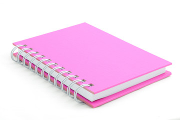 Isolated pink note book