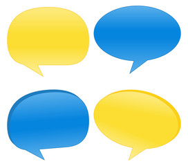 Blue and Yellow Vector Speech Bubbles