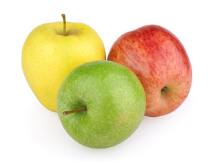 Three colorful apples