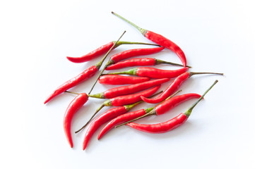 Red chili peppers. Isolated on white background.