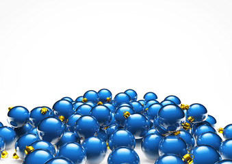 Lots of blue christmas ornaments