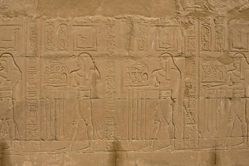 Egyptian reliefs at the Temple of Edfu