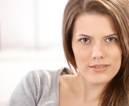 Closeup portrait of young woman