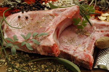 Carne con erbe spezie e semi
