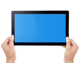hand holding a touchpad pc