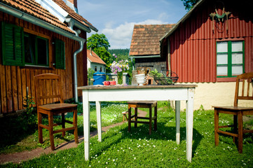 Country lifestyle - Old table with vintage objects