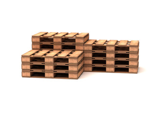 pallet in legno 3d rendering