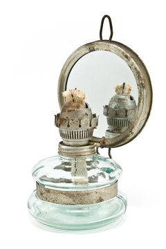 Old Oil Lamp With Mirror