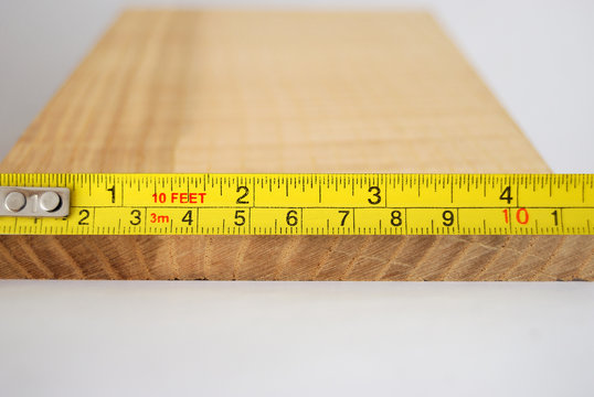 Measuring the width of a plank of wood