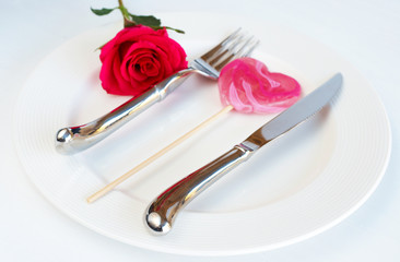 Valentines day table setting