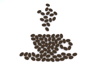 cup of coffee with coffee beans