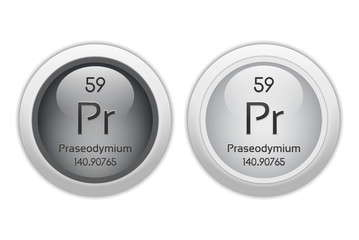 Praseodymium - two glossy web buttons