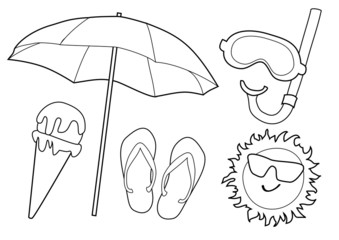 Coloring book - at the beach