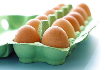 Carton of raw eggs
