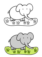 Elephant cartoon drawing