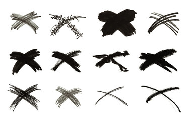 silhouettes of lines-traces.Cross