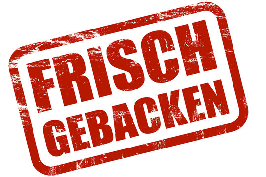 Grunge Stempel rot FRISCH GEBACKEN