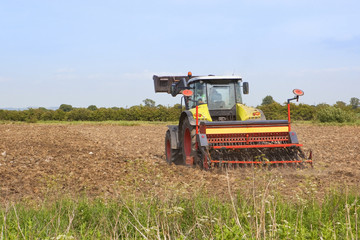 harrowing a field