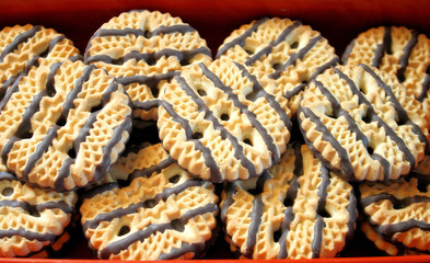 Shortbread cookies with chocolate