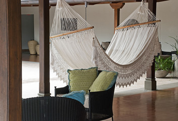 Obraz na płótnie Canvas Laced hammock in the tropics