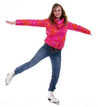 A nice young girl on skates