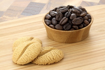 delicious coffee shortbreads and coffee beans