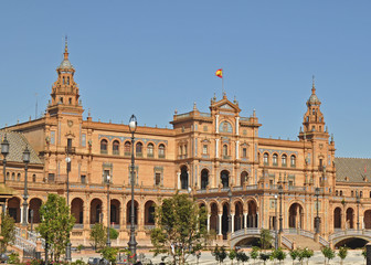 Fototapeta na wymiar General View Of The Plaza De Espana In Seville Spain