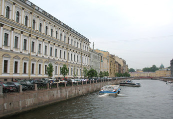 Naklejka premium City street and building. St.Peterburg