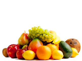 Fresh fruits isolated on a white
