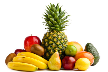 Set of different fresh fruits