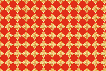 gold flower thai art design.