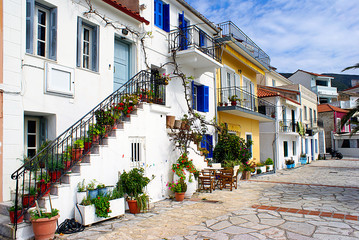Traditional houses of Parga city, Epirus, North Greece