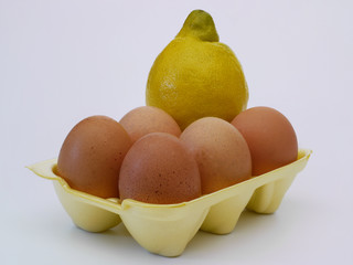 Lemon with Eggs - obrazy, fototapety, plakaty