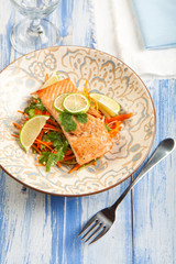 Salmon with Carrot Slaw