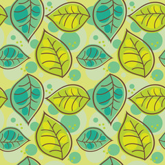 Fototapeta na wymiar .Seamless pattern with summer leafs