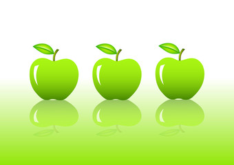 Three green apples