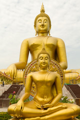 two golden buddha, thailand