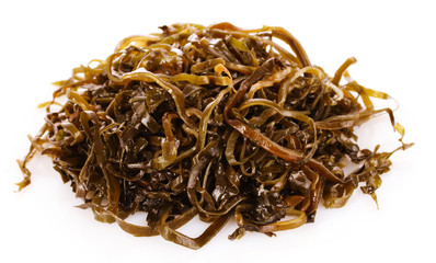 Sliced laminaria isolated on the white background