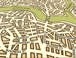 Obraz premium Angled success map