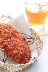 Fried chicken and iced tea