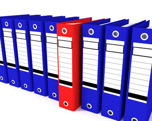 red and blue folders