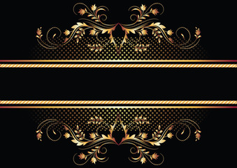Background with golden ornament