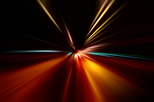 abstract acceleration speed motion on night road