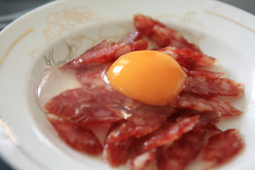 egg food  ham