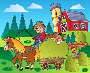 Country scene with red barn 9