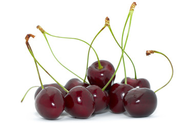 Cherries with green stem
