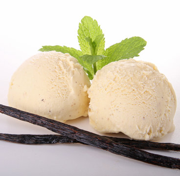 boules de glace &agrave; la vanille