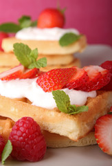 gaufre et fraises