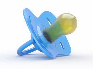 Baby's dummy on white isolated background. 3d